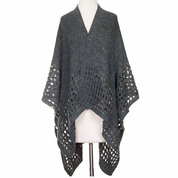 Lof Solid Color Crochet Knit Shawl Cover Up‎ New with Tags - Picture 1 of 5